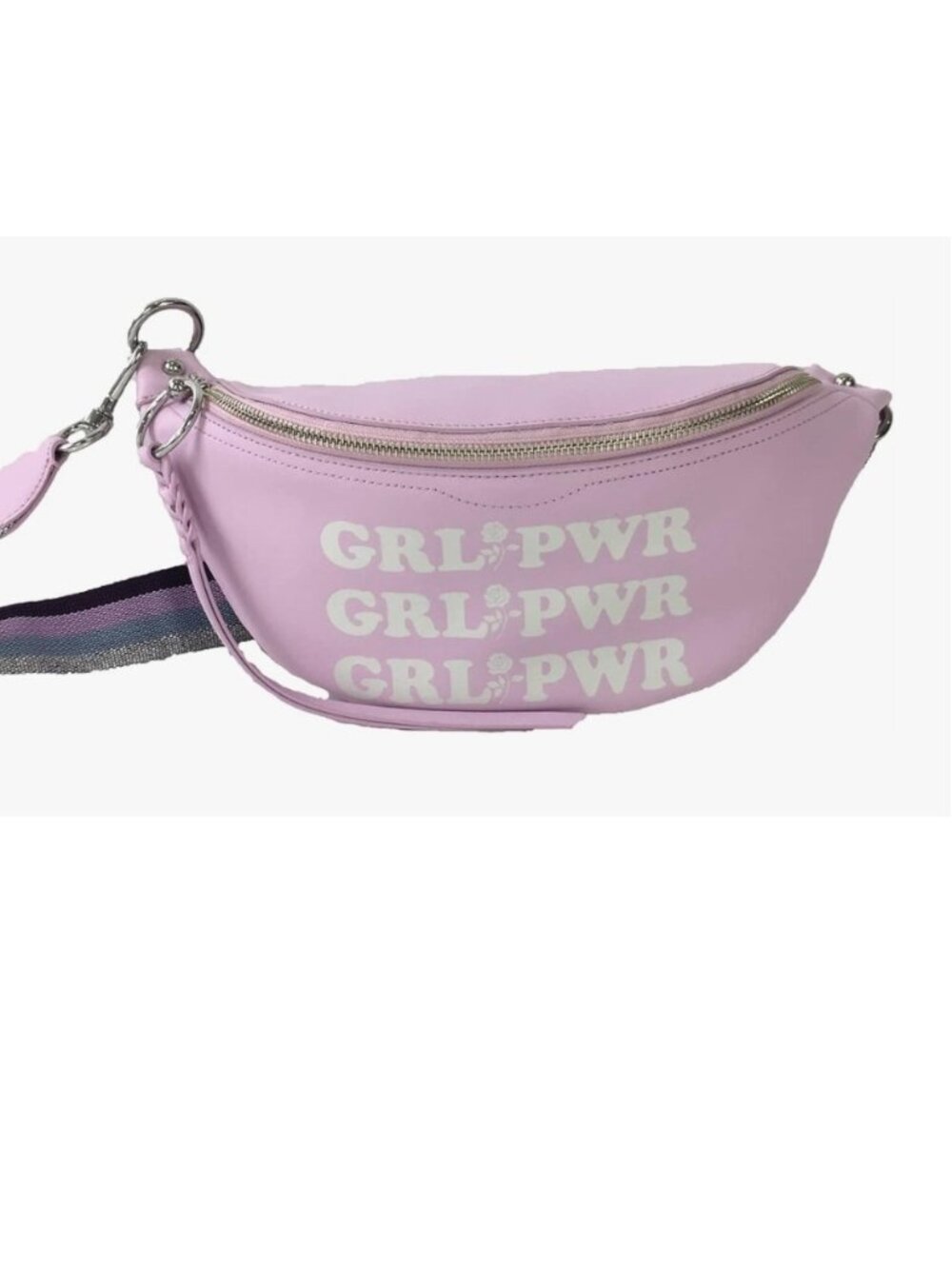 Rebecca Minkoff "Girl Pwr" Bree Leather Belt Sling Bag — Light Orchid